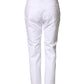 White High Waist Tapered Fit Chino Trouser Pants