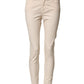 Beige Mid Waist Skinny Fit Denim Trouser Jeans