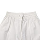 White Cotton High Waist Wide Leg Straight Bermuda Shorts