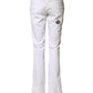 White Low Waist Bootcut Flared Denim Trouser Jeans