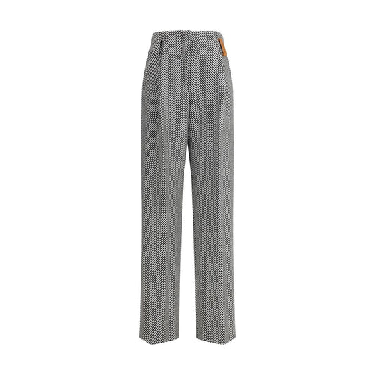 Multicolor Fleece Wool Casual Pants
