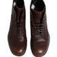 Brown Lace Up Short Ankle Boots Men Shoes
