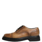 Brown Lace Up Leather Brogue Derby Men Shoes