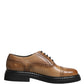 Brown Lace Up Leather Brogue Derby Men Shoes