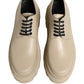 Beige Lace Up Trekking Derby Men Dress Shoes