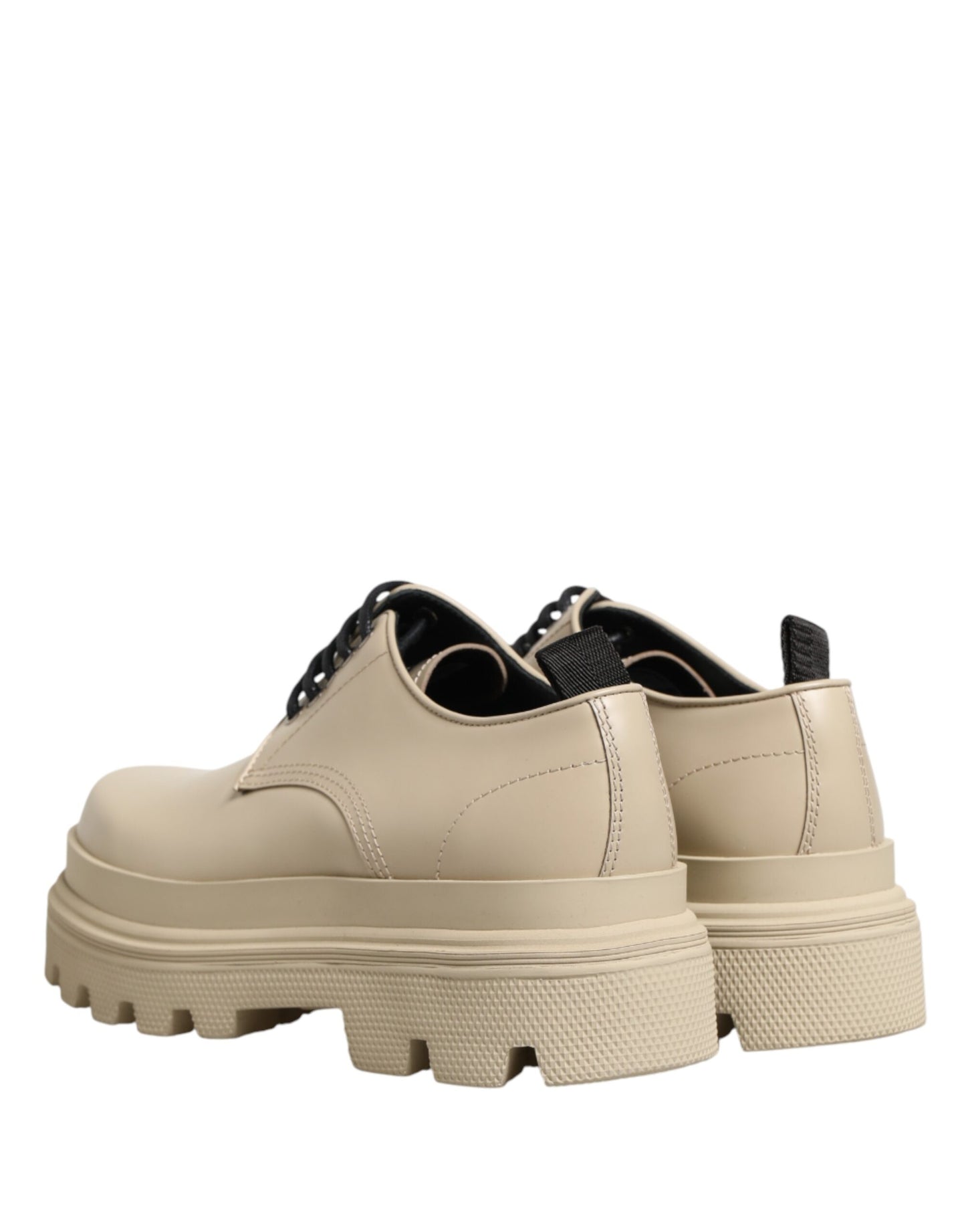 Beige Lace Up Trekking Derby Men Dress Shoes