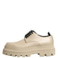 Beige Lace Up Trekking Derby Men Dress Shoes