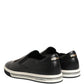 Black Leather Signature Figures Sneakers Shoes