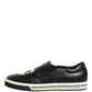 Black Leather Signature Figures Sneakers Shoes