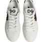 White Leather Sacred Heart Patch Sneakers Shoes