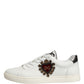 White Leather Sacred Heart Patch Sneakers Shoes