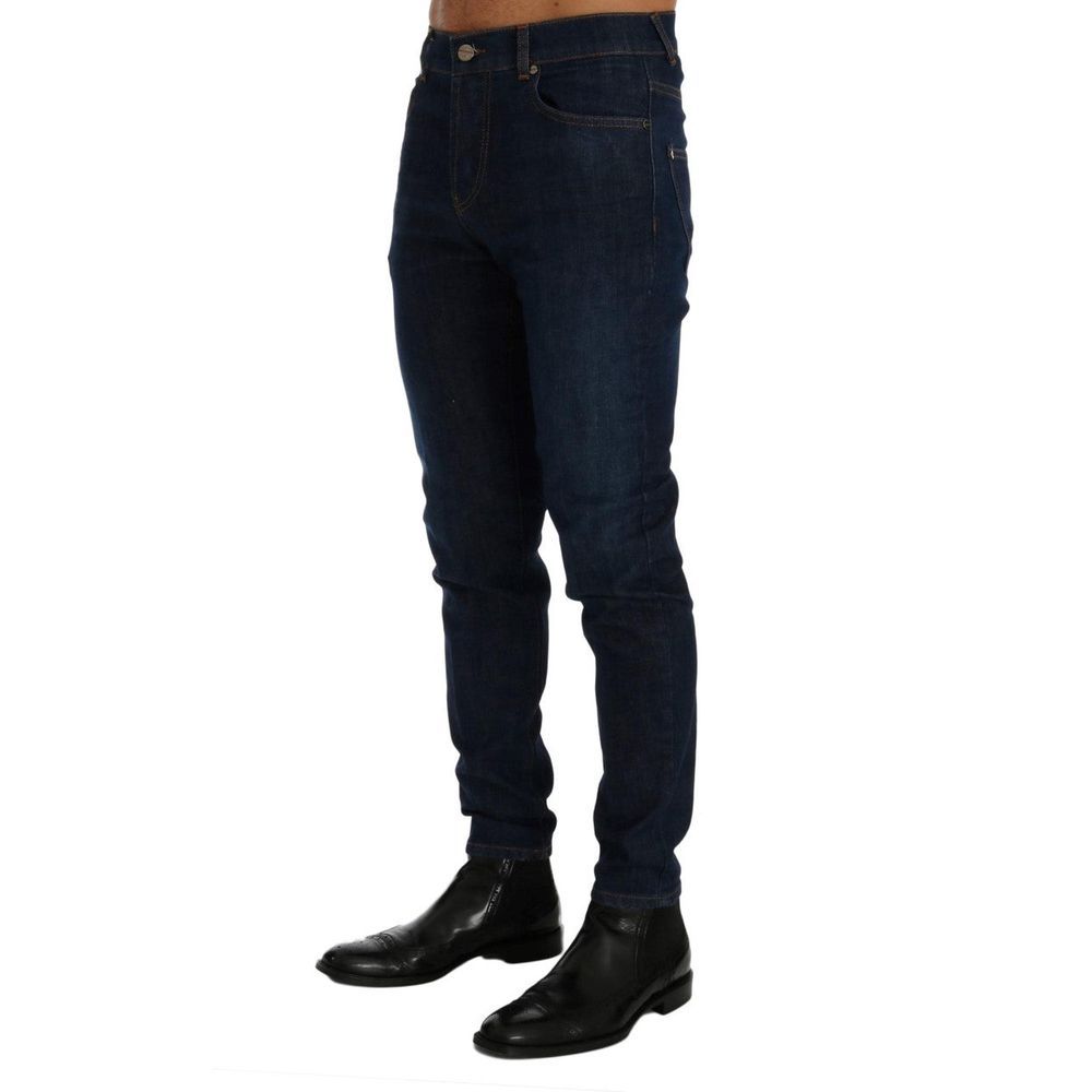 Blue Cotton Slim Fit Jeans