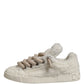 White Faux Shearling Low Top Sneakers  Shoes