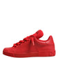 Red Leather Lace Up Low Top Sneakers Shoes