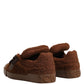 Brown Faux Shearling Low Top Sneakers Shoes