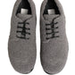 Gray Fleece Lace Up Men Derby Dress Shoes