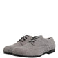 Gray Fleece Lace Up Men Derby Dress Shoes
