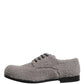 Gray Fleece Lace Up Men Derby Dress Shoes