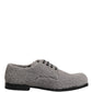 Gray Fleece Lace Up Men Derby Dress Shoes