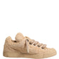 Shoes Beige Faux Shearling Low Top Sneakers