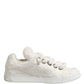 White Faux Shearling Low Top Sneakers  Shoes