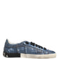 Blue Distressed Denim Low Top Sneakers Shoes