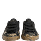 Black Portofino Mud Effect Low Top Sneakers Shoes
