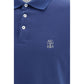 Blue Cotton Polo Shirt