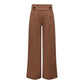 Brown Viscose Casual Pants