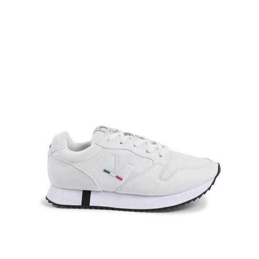 White Artificial Leather Athletic Sneakers