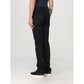 Black Cotton Straight-Leg Jeans