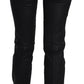 Black Swan Floral Embroidered Mid Waist Skinny Denim Jeans