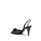 Black Calf Leather Bos Taurus Stiletto Heel Sandals
