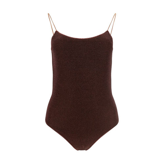 Brown Metal One-Piece Swimsuit