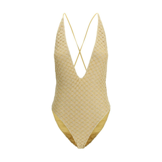 Gold Other Fibres One-Piece Swimsuit