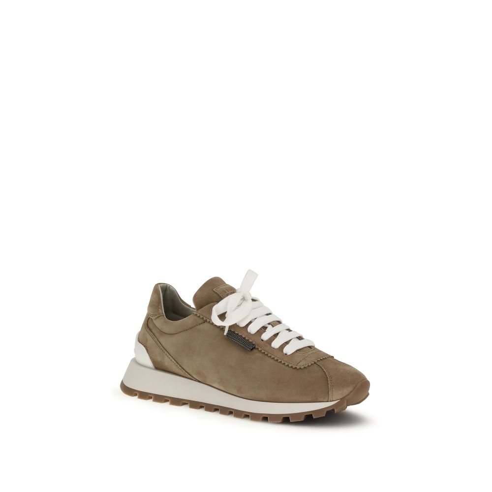 Beige Rubber Platform Sneakers