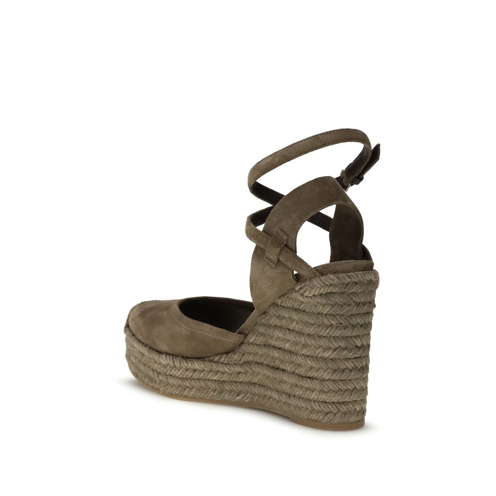 Beige Calf Leather Bos Taurus Espadrilles