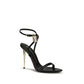 Black Goatskin Stiletto Heel Sandals