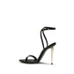 Black Goatskin Stiletto Heel Sandals