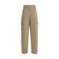 Beige Cotton Cargo Pants