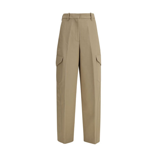 Beige Cotton Cargo Pants