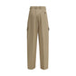Beige Cotton Cargo Pants