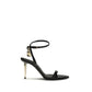 Black Goatskin Stiletto Heel Sandals