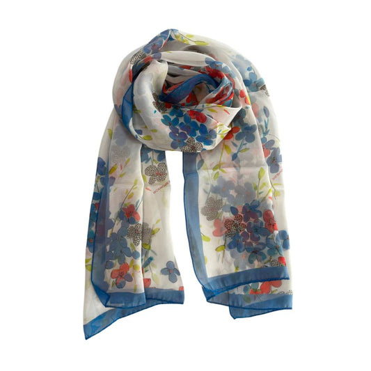 White Silk Women Scarf