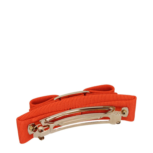 Orange Fabric Hair Bow