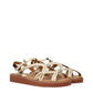Gold Polyethylene Flat Sandals