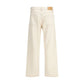 Cream Cotton Relaxed Fit Jeans
