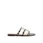 Black Calfskin Flat Sandals
