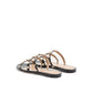 Black Calfskin Flat Sandals