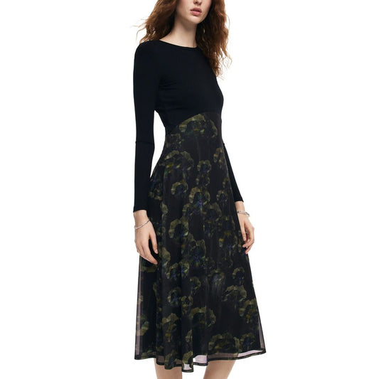 Black Polyester Casual Dress